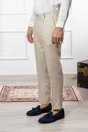 Pantalone sartoriale uomo in puro lino drop 6 - regular fit