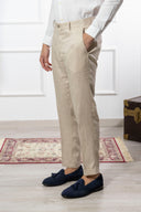 Pantalone sartoriale uomo in puro lino drop 6 - regular fit