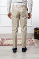 Pantalone sartoriale uomo in puro lino drop 6 - regular fit