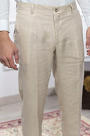 Pantalone sartoriale uomo in puro lino drop 6 - regular fit