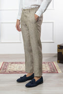 Pantalone sartoriale uomo in puro lino drop 6 - regular fit