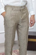 Pantalone sartoriale uomo in puro lino drop 6 - regular fit