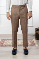 Pantalone sartoriale uomo in puro lino drop 6 - regular fit