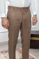 Pantalone sartoriale uomo in puro lino drop 6 - regular fit