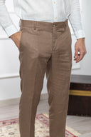 Pantalone sartoriale uomo in puro lino drop 6 - regular fit
