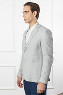 Giacca uomo sartoriale 2 bottoni in lino e cotone sfoderata – slim fit