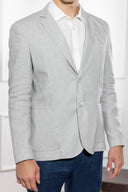 Giacca uomo sartoriale 2 bottoni in lino e cotone sfoderata – slim fit