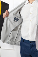 Giacca uomo sartoriale 2 bottoni in lino e cotone sfoderata – slim fit