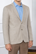 Giacca uomo sartoriale 2 bottoni in lino e cotone sfoderata – slim fit