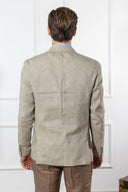 Giacca uomo sartoriale 2 bottoni in lino e cotone sfoderata – slim fit