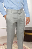 Pantalone sartoriale uomo in puro lino drop 6 - regular fit