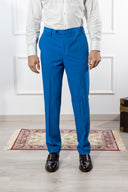 Pantalone uomo sartoriale in fresco lana azzurro - slim fit