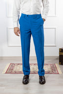 Pantalone uomo sartoriale in fresco lana azzurro - slim fit
