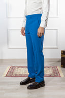 Pantalone uomo sartoriale in fresco lana azzurro - slim fit