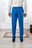 Pantalone uomo sartoriale in fresco lana azzurro - slim fit