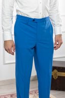Pantalone uomo sartoriale in fresco lana azzurro - slim fit