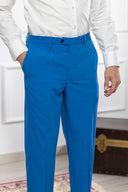 Pantalone uomo sartoriale in fresco lana azzurro - slim fit