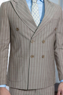 Abito doppiopetto uomo sartoriale drop 6 in lana tropical wall street - regular fit | Made in Italy