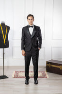 Smoking Uomo Elegante con Rever in Raso e Gilet Doppiopetto – Regular Fit