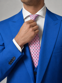 Cravatta uomo in pura seta rosa microfantasia multicolor 3 pieghe