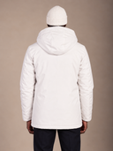 Parka uomo lungo imbottito in tessuto tecnico idrorepellente con cappuccio e doppia chiusura