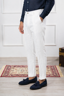 Pantalone sartoriale uomo in puro lino drop 6 - regular fit