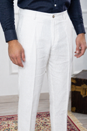 Pantalone sartoriale uomo in puro lino drop 6 - regular fit