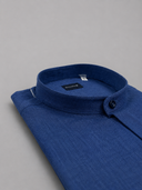 Camicia uomo Bagariny collo coreano in lino e cotone – regular fit