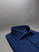 Camicia uomo Bagariny collo francese in lino e cotone tinta unita – regular fit