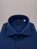 Camicia uomo Bagariny collo francese in lino e cotone tinta unita – regular fit