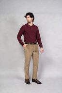 Polo uomo a maniche lunghe in lana e cashmere con collo classico