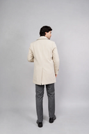 Cappotto uomo tre quarti monopetto con collo classico e chiusura a tre bottoni