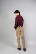 Polo uomo a maniche lunghe in lana e cashmere con collo classico