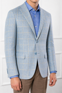 Giacca uomo sartoriale 2 bottoni in lino e cotone sfoderata – slim fit