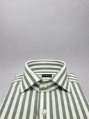 Camicia uomo Bagariny collo francese in lino e cotone rigata – regular fit